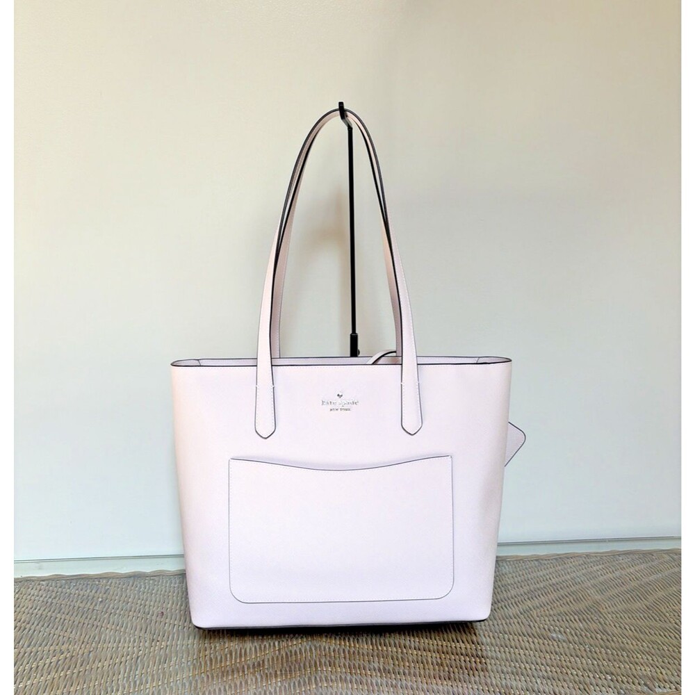 Kate Spade Staci L Structured Tote Set Wristlet & Pouch Included Pale Pink NWT - Picture 2 of 6